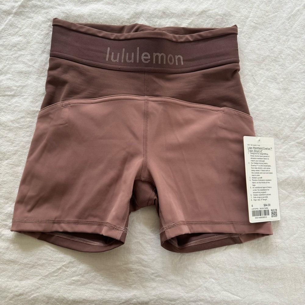 Lululemon Logo Waistband Everlux Train Short 4”